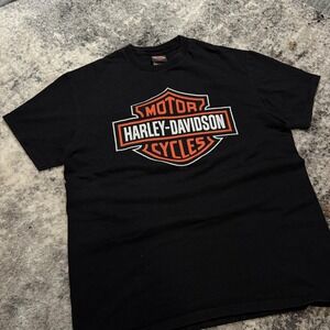 Harley Davidson Tyler Texas Lone Star T-Shirt Mens Large Black Biker Graphic Tee